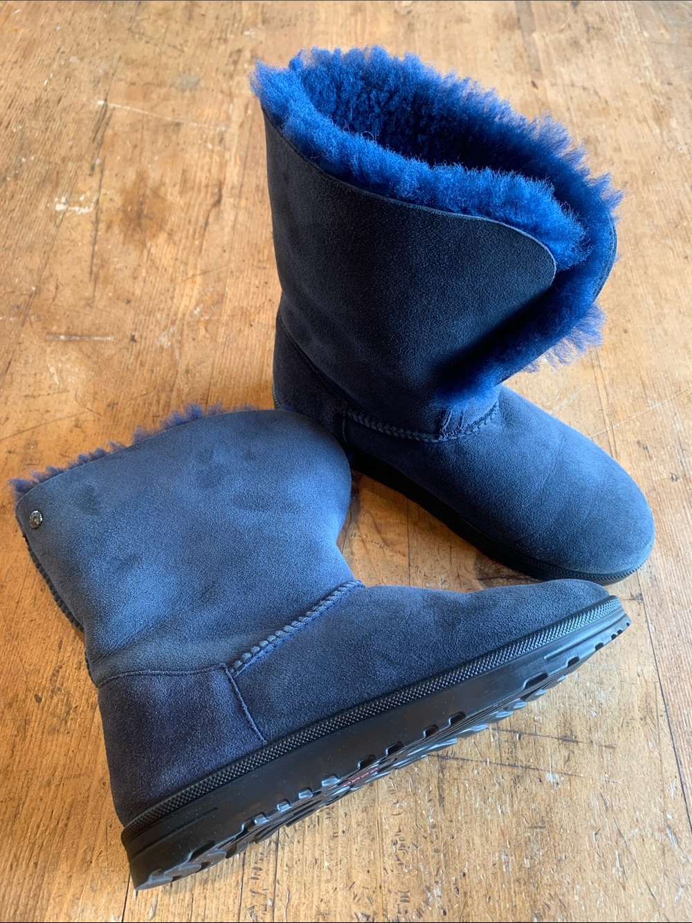 Oboe Sheepskin Blue Boots